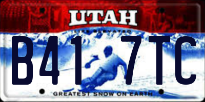 UT license plate B417TC