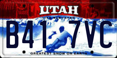 UT license plate B417VC