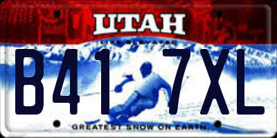 UT license plate B417XL