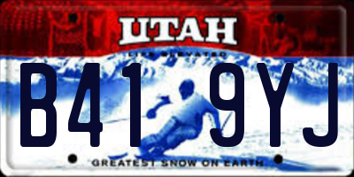 UT license plate B419YJ