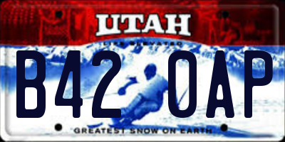 UT license plate B420AP