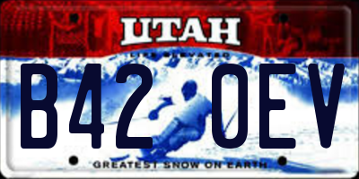 UT license plate B420EV