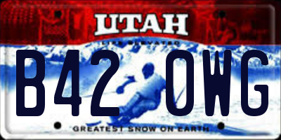 UT license plate B420WG