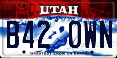 UT license plate B420WN