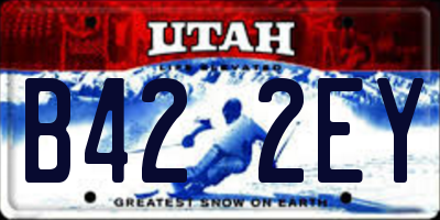 UT license plate B422EY