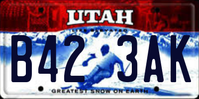 UT license plate B423AK