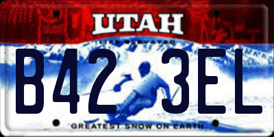 UT license plate B423EL