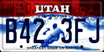 UT license plate B423FJ