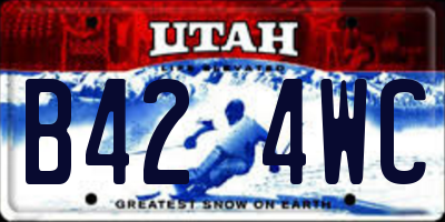 UT license plate B424WC