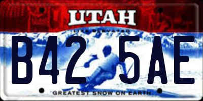 UT license plate B425AE