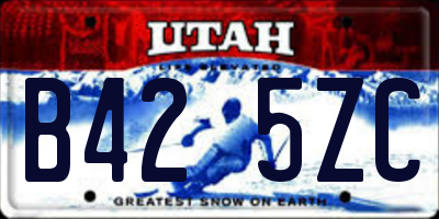 UT license plate B425ZC