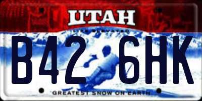 UT license plate B426HK