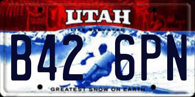 UT license plate B426PN