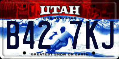 UT license plate B427KJ