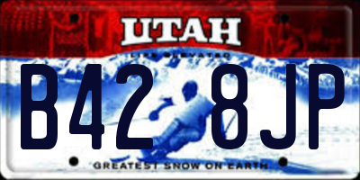 UT license plate B428JP