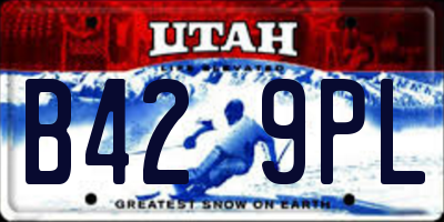 UT license plate B429PL
