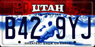 UT license plate B429YJ