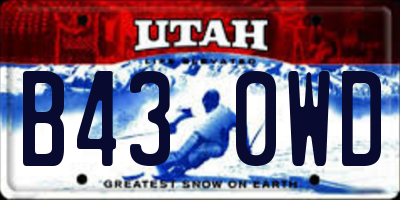 UT license plate B430WD