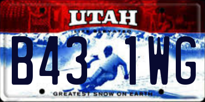 UT license plate B431WG