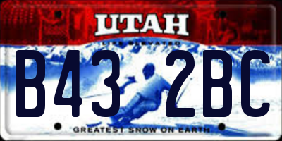 UT license plate B432BC