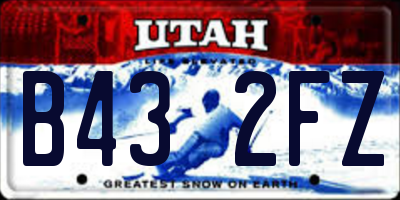 UT license plate B432FZ