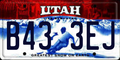 UT license plate B433EJ
