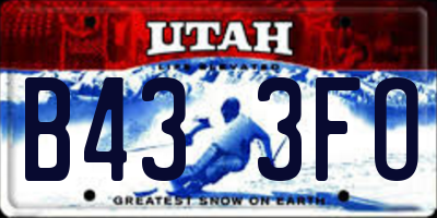 UT license plate B433FO