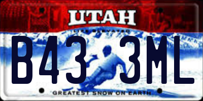 UT license plate B433ML