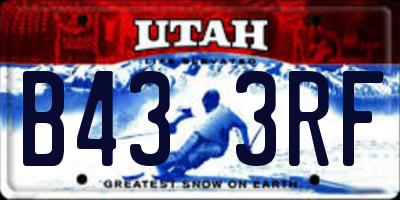 UT license plate B433RF