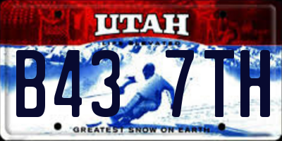 UT license plate B437TH