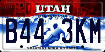 UT license plate B443KM
