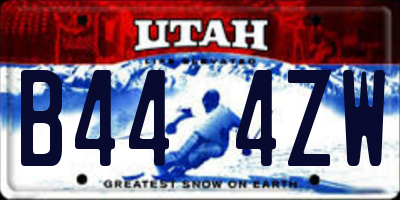 UT license plate B444ZW
