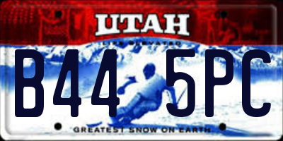UT license plate B445PC