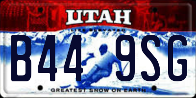 UT license plate B449SG
