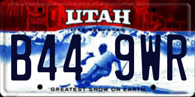 UT license plate B449WR