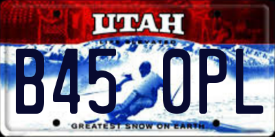 UT license plate B450PL