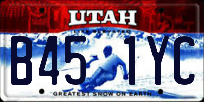 UT license plate B451YC