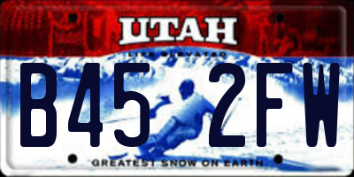 UT license plate B452FW
