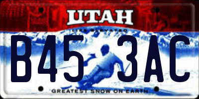 UT license plate B453AC