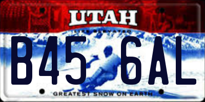 UT license plate B456AL