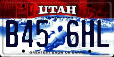 UT license plate B456HL