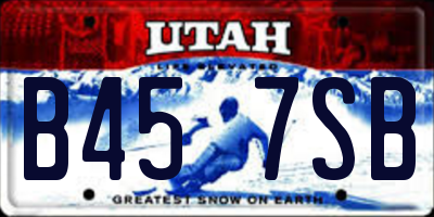 UT license plate B457SB