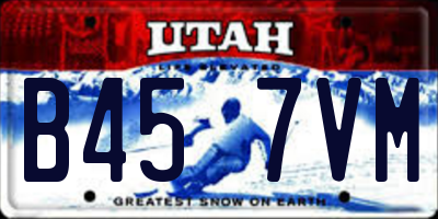 UT license plate B457VM