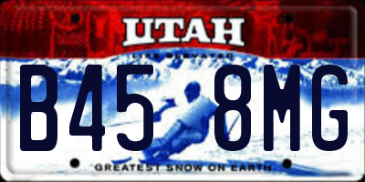 UT license plate B458MG