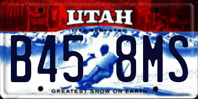 UT license plate B458MS