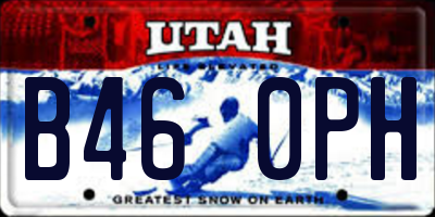 UT license plate B460PH