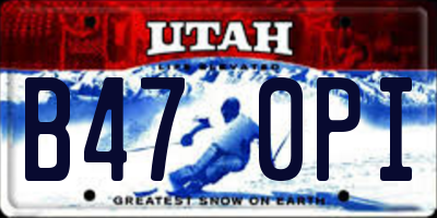 UT license plate B470PI
