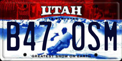UT license plate B470SM