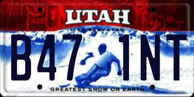 UT license plate B471NT