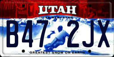 UT license plate B472JX